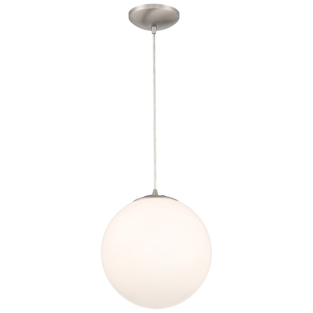 Pearl Pendant, Brushed Steel / 10"