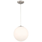 Pearl Pendant, Brushed Steel / 10"