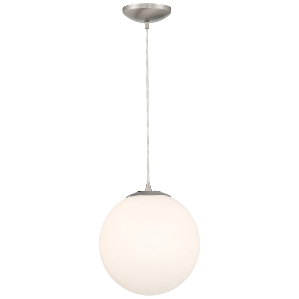 Pearl Pendant, Brushed Steel / 10"