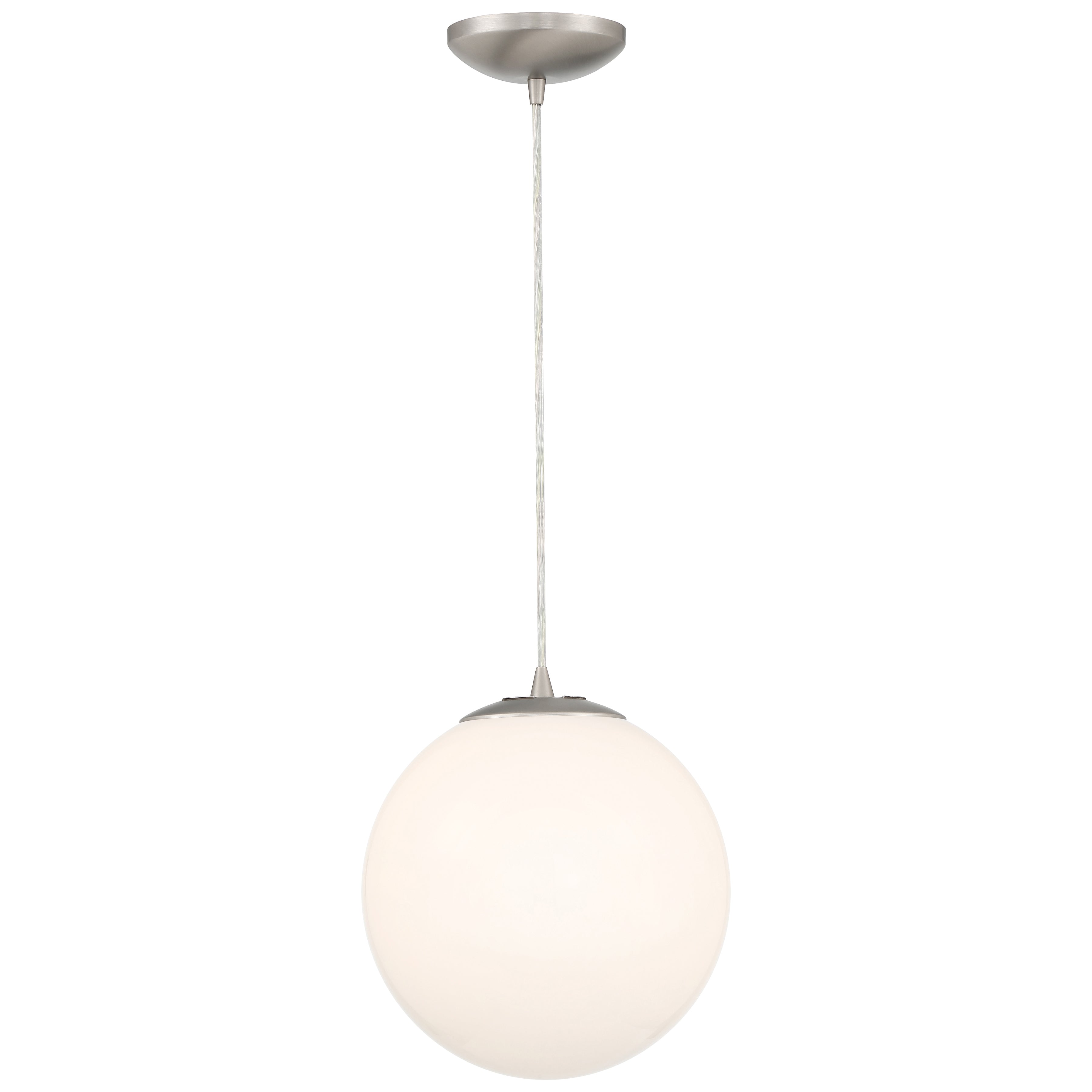 Pearl Pendant, Brushed Steel / 10"