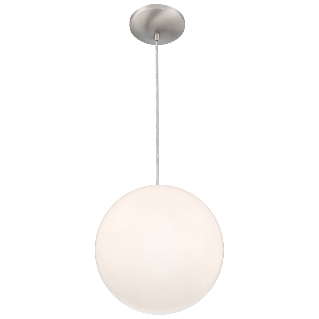 Pearl Pendant, Brushed Steel / 10"