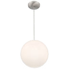 Pearl Pendant, Brushed Steel / 10"