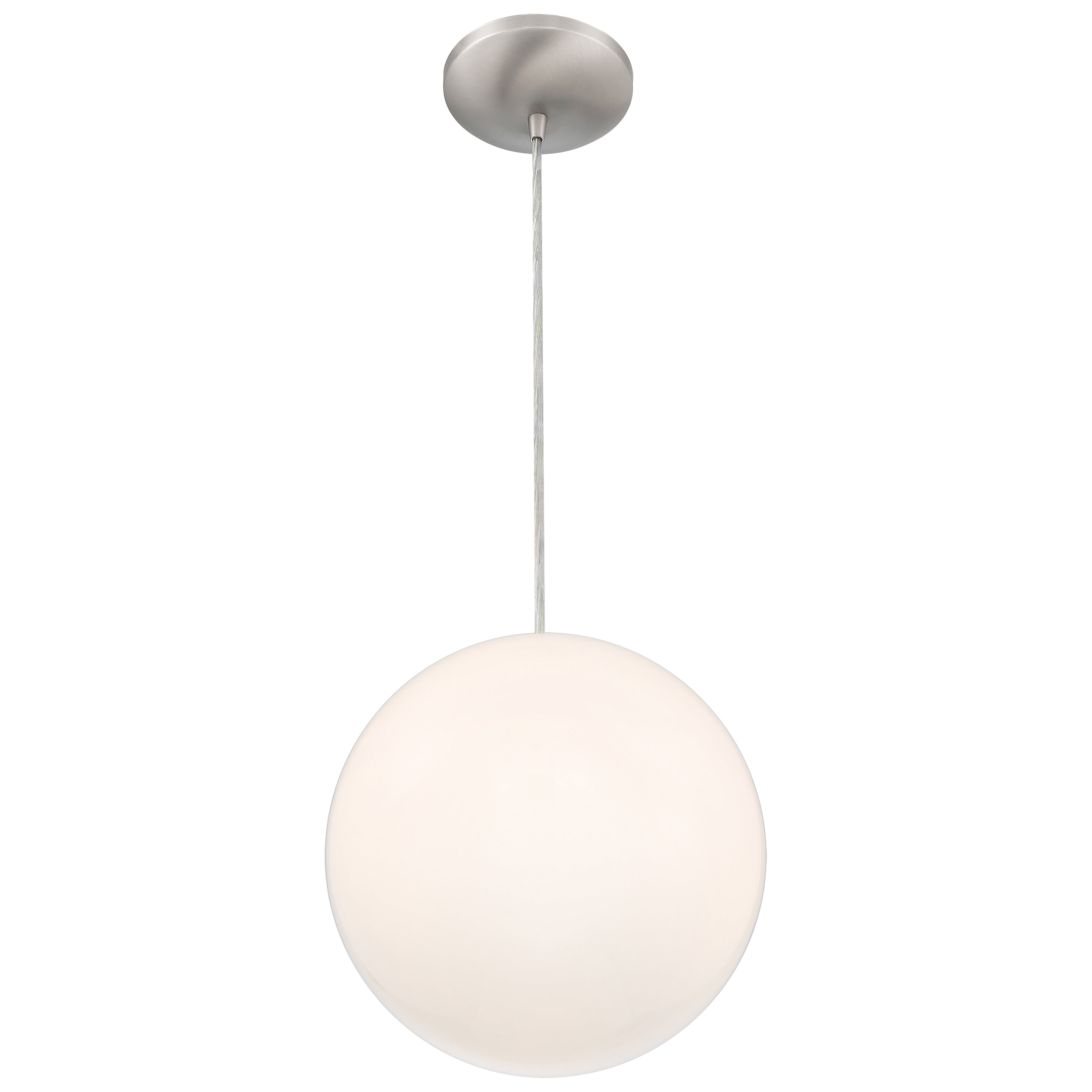 Pearl Pendant, Brushed Steel / 10"