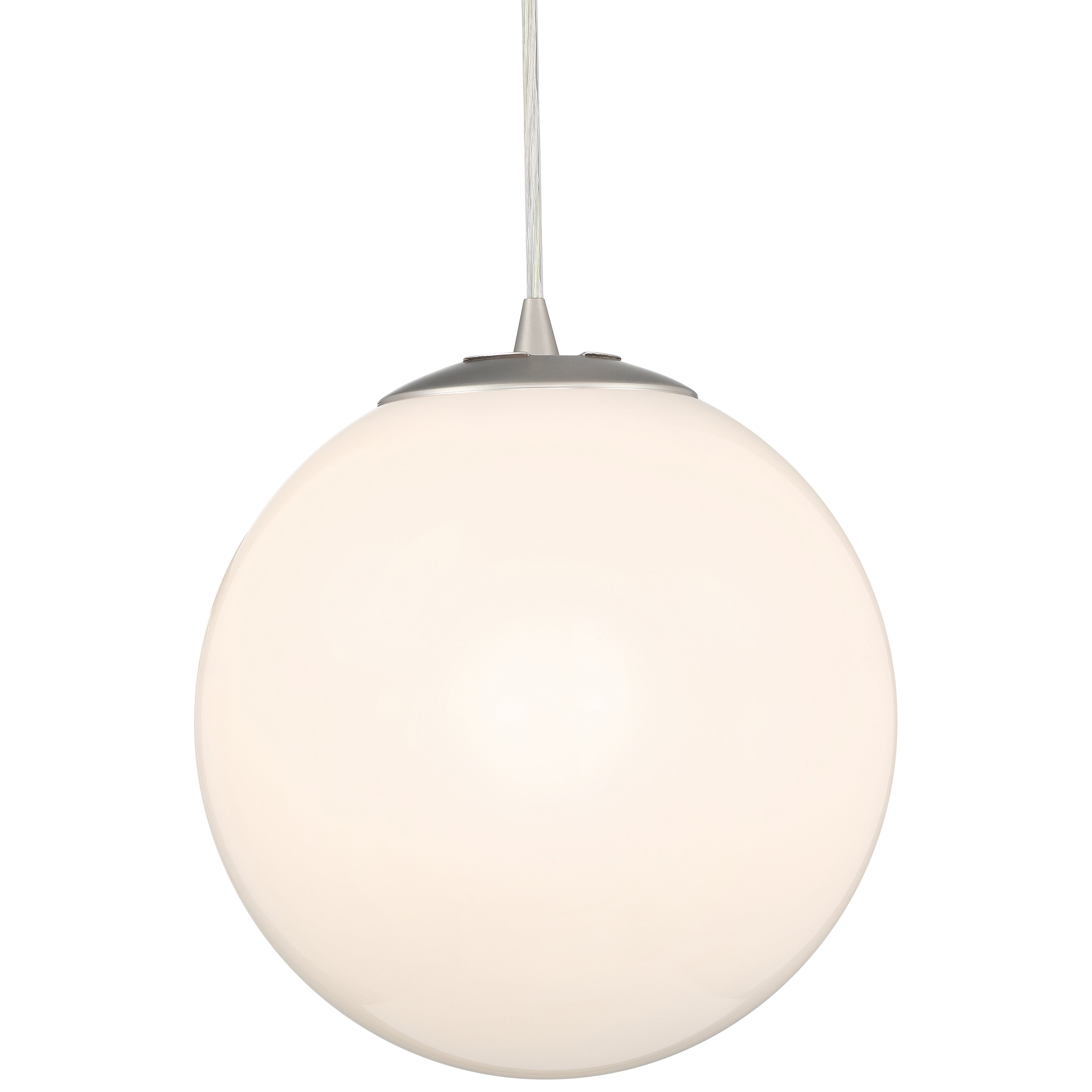 Pearl Pendant, Brushed Steel / 10"