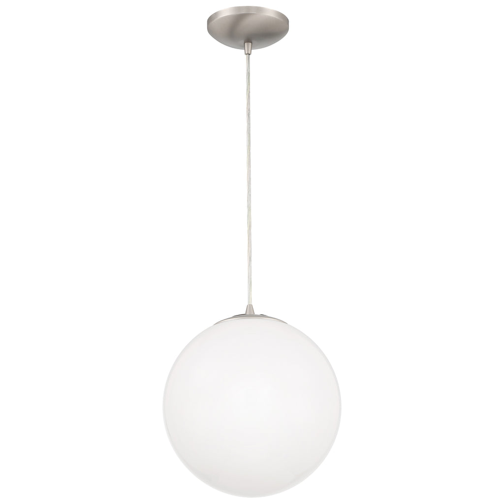 Pearl Pendant, Brushed Steel / 10"