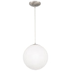 Pearl Pendant, Brushed Steel / 10"