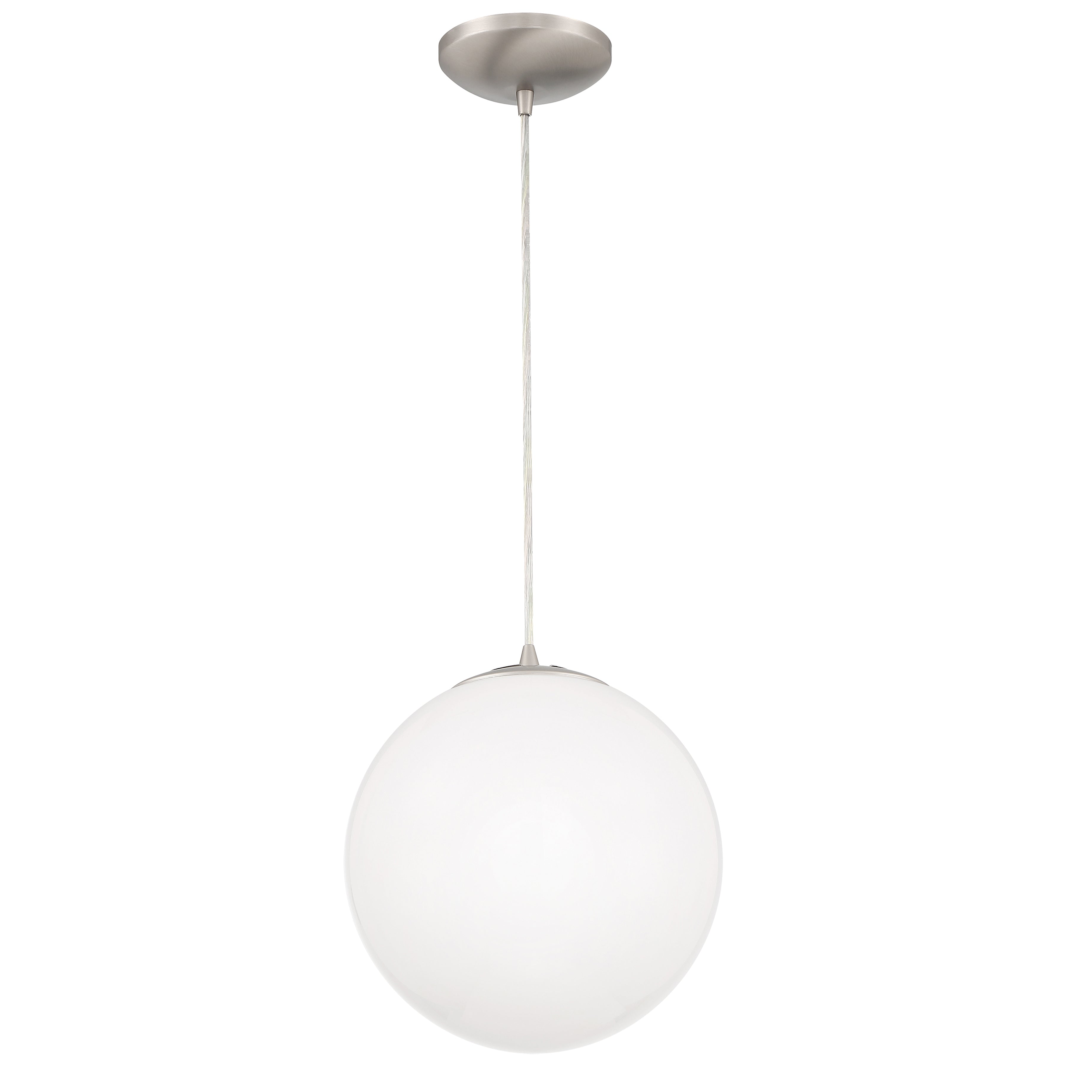 Pearl Pendant, Brushed Steel / 10"