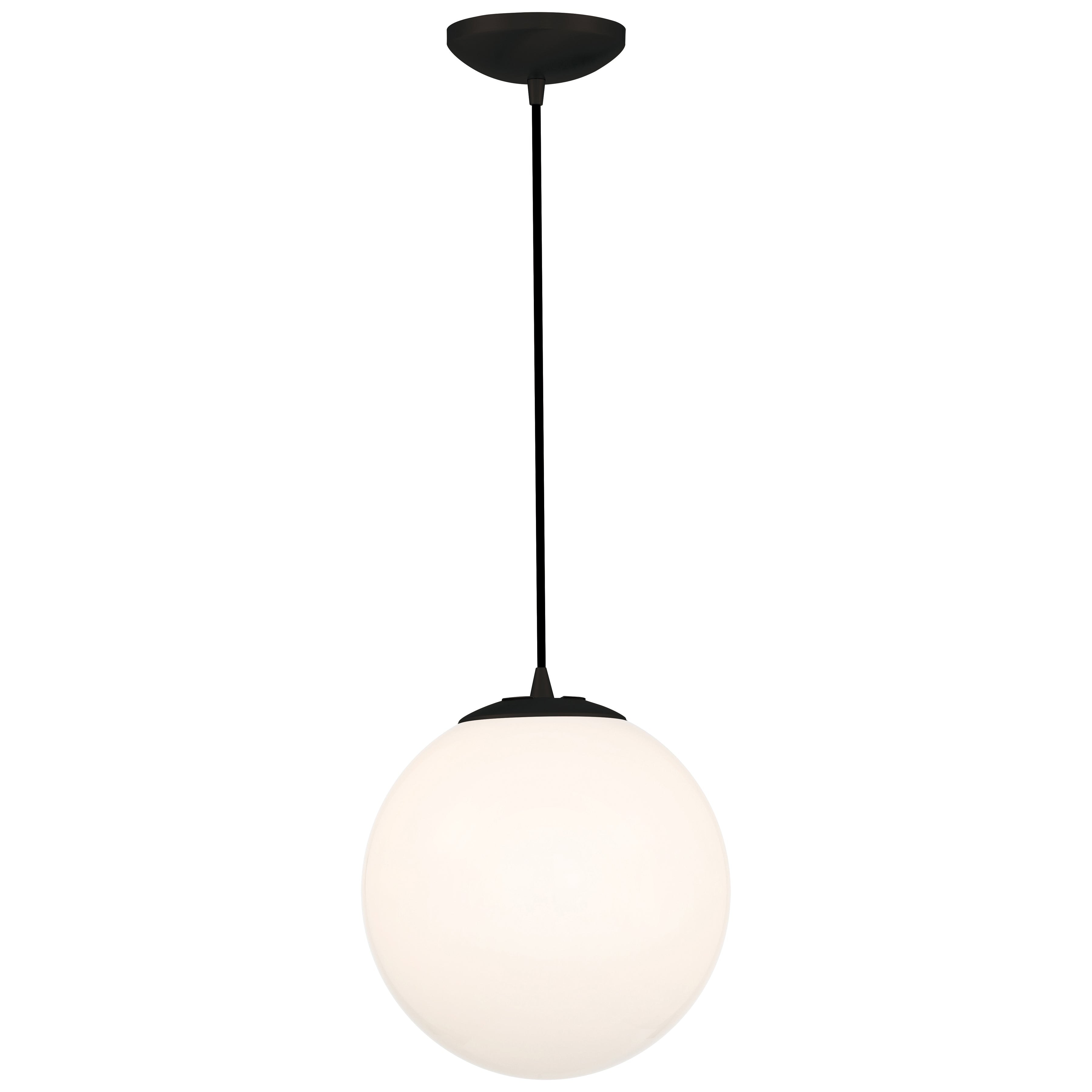 Pearl Pendant, Matte Black / 10"