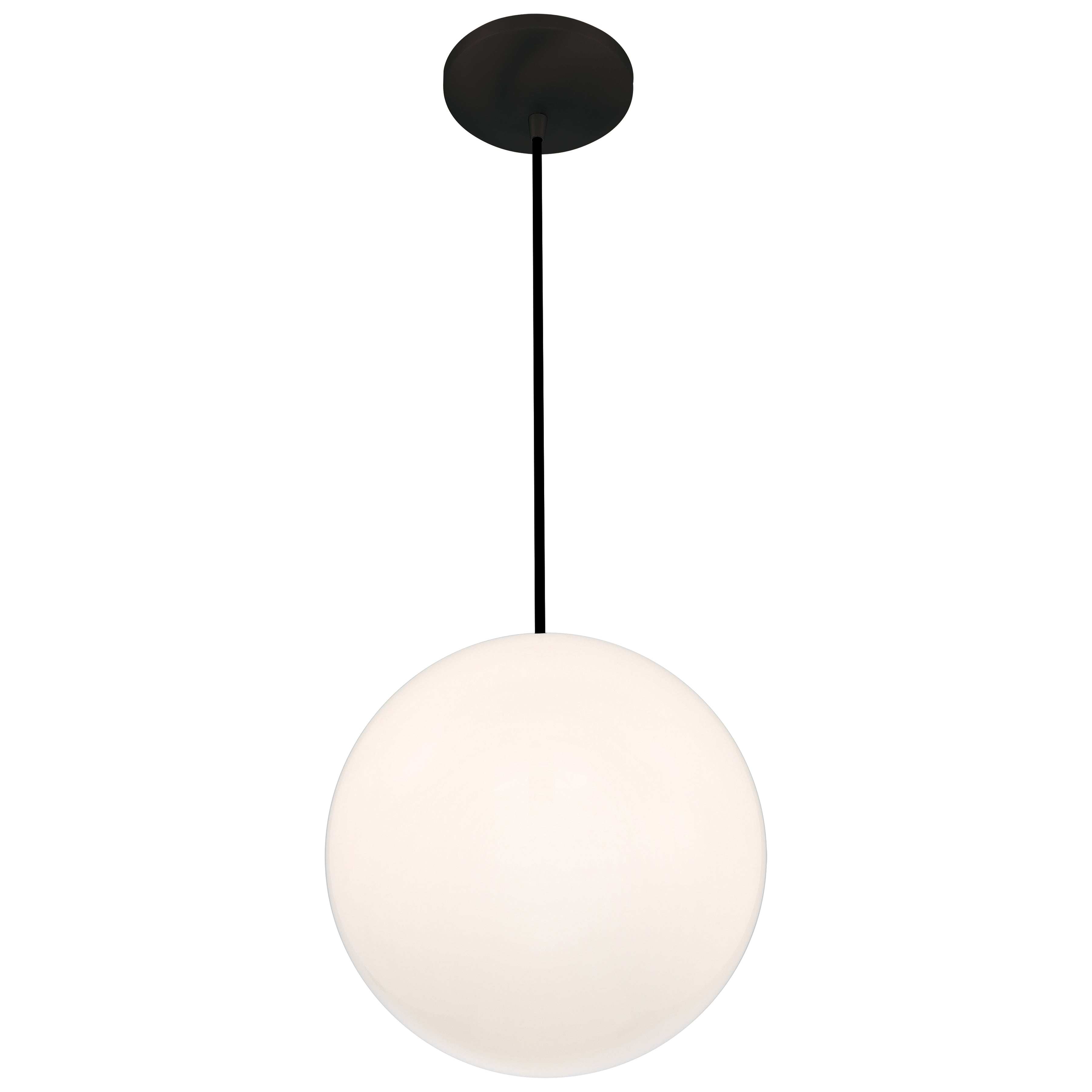 Pearl Pendant, Matte Black / 10"