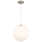 Pearl Pendant, Brushed Steel / 15.75"