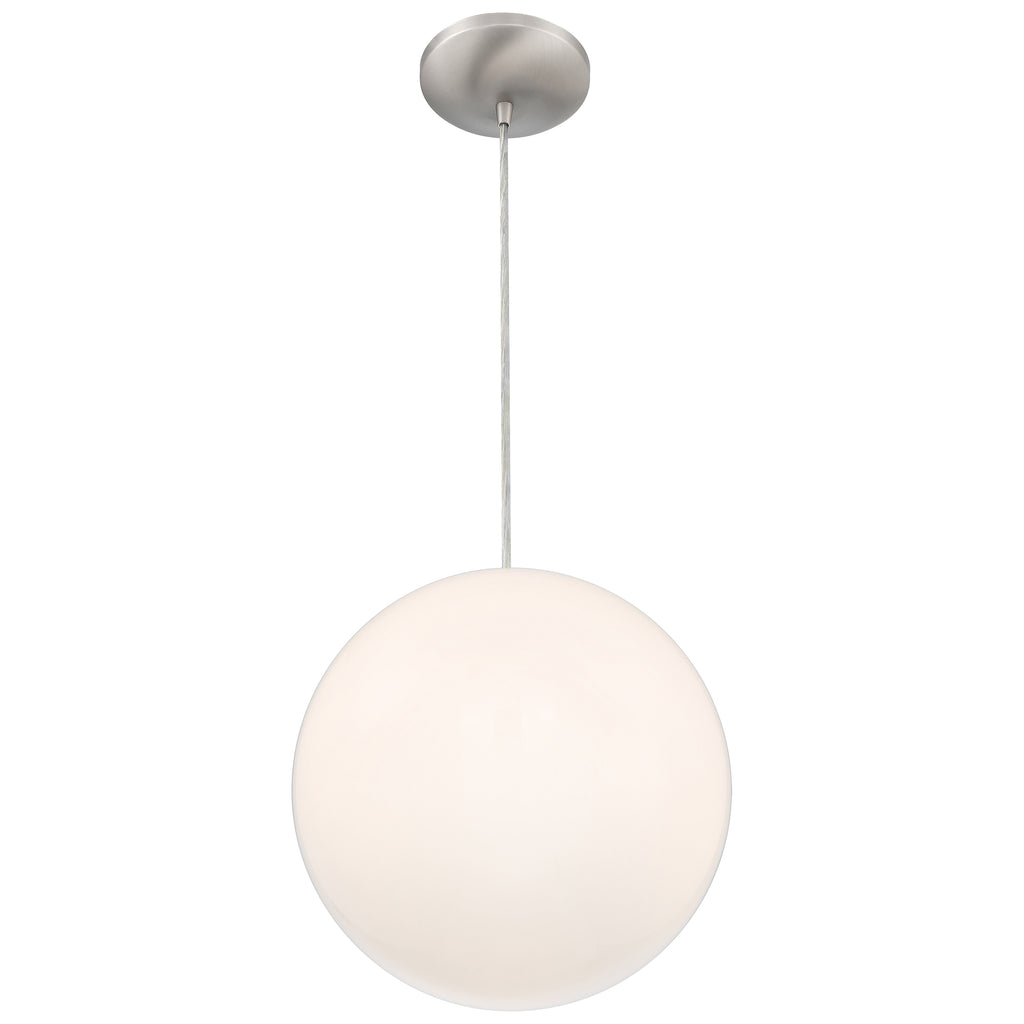 Pearl Pendant, Brushed Steel / 15.75"