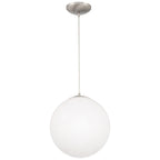 Pearl Pendant, Brushed Steel / 15.75"