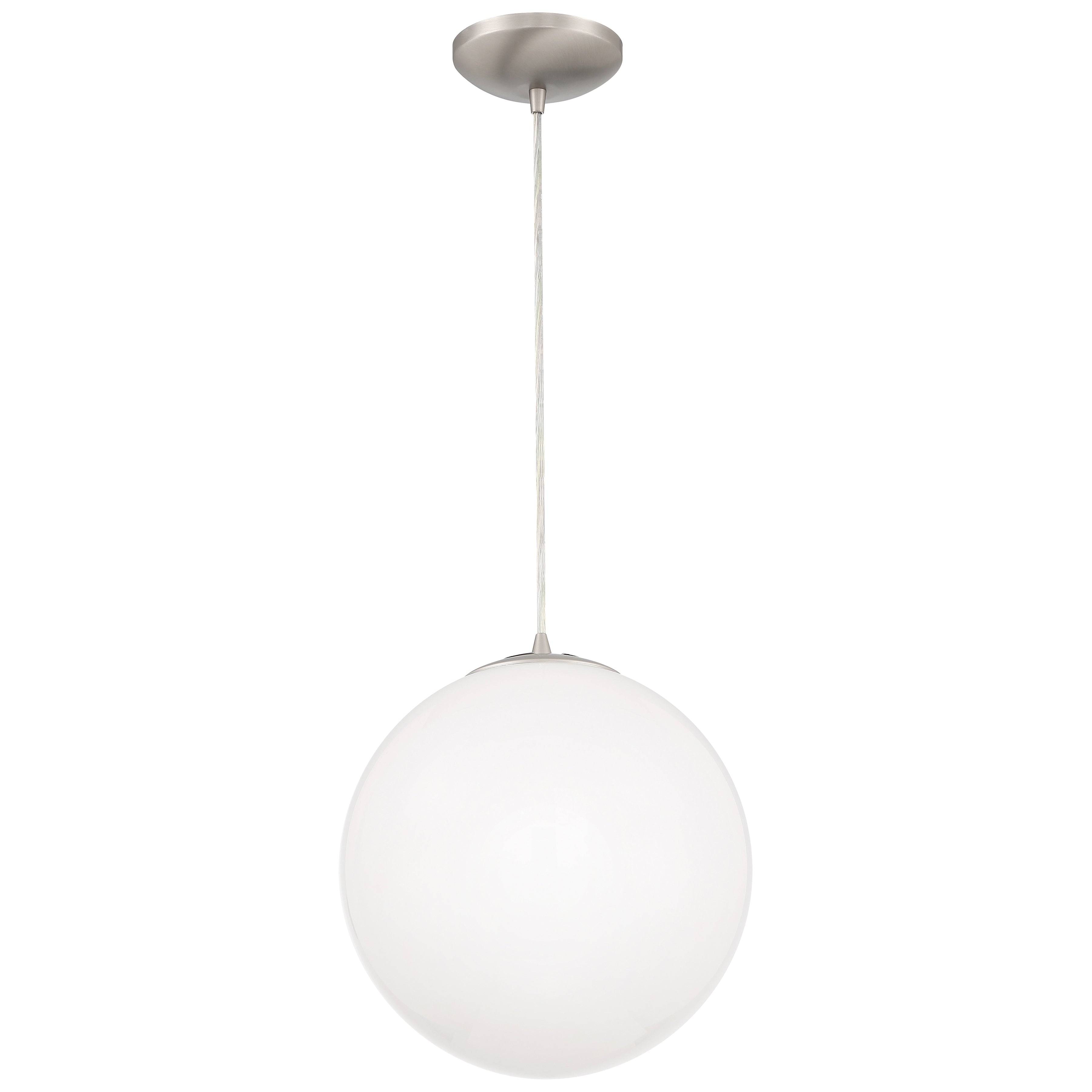 Pearl Pendant, Brushed Steel / 15.75"