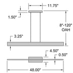 Access Lighting Holm LED Linear Pendant, Matte Black, image 6