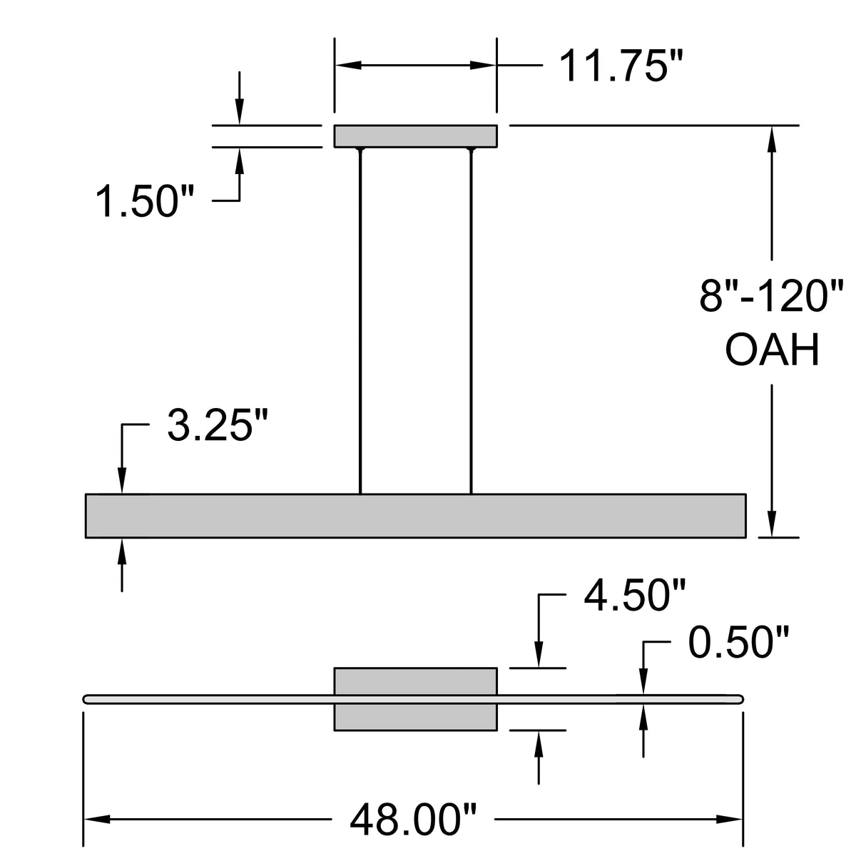 Access Lighting Holm LED Linear Pendant, Matte Black, image 6