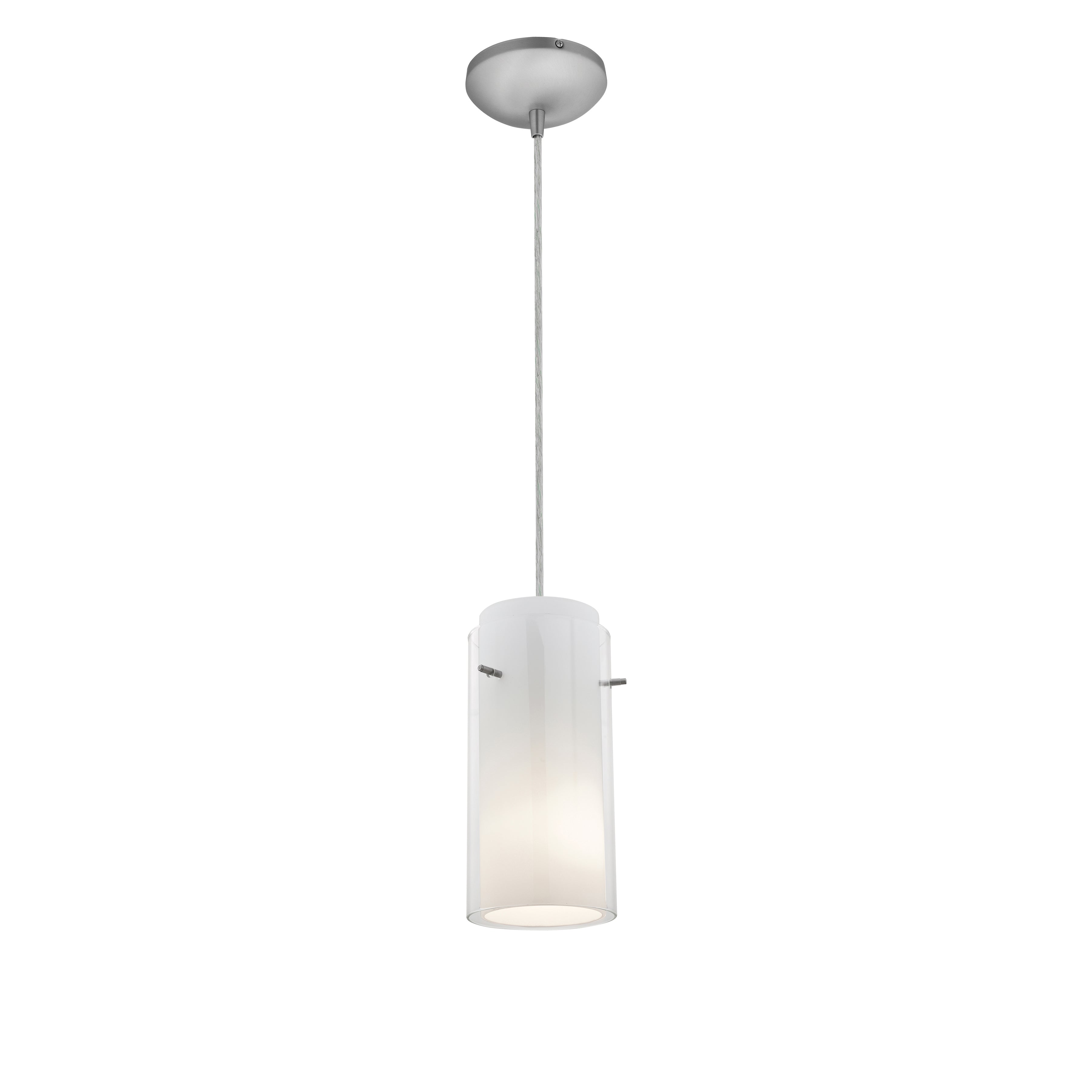 Glass`n Glass Cylinder Pendant (28033-1C-BS/CLOP)