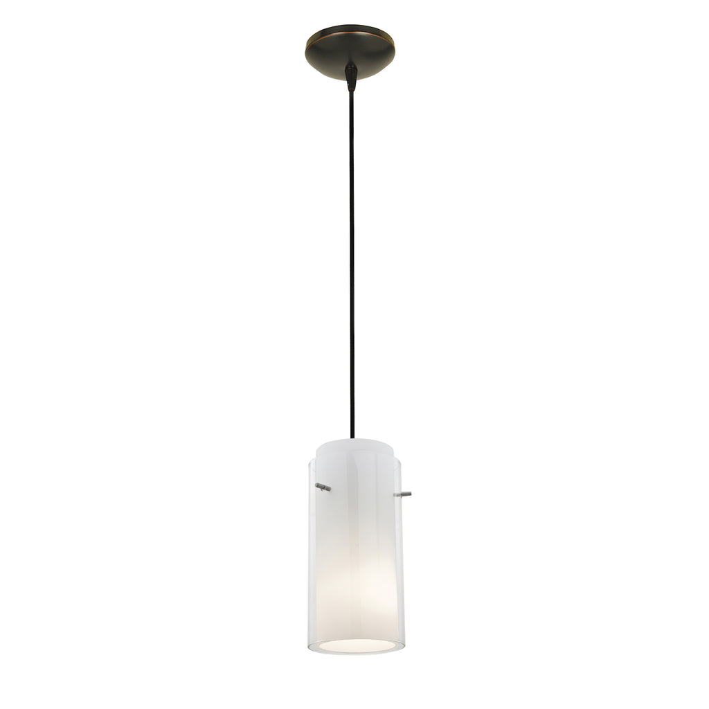 Access Lighting Glass`n Glass Cylinder Pendant (28033-1C-ORB/CLOP)