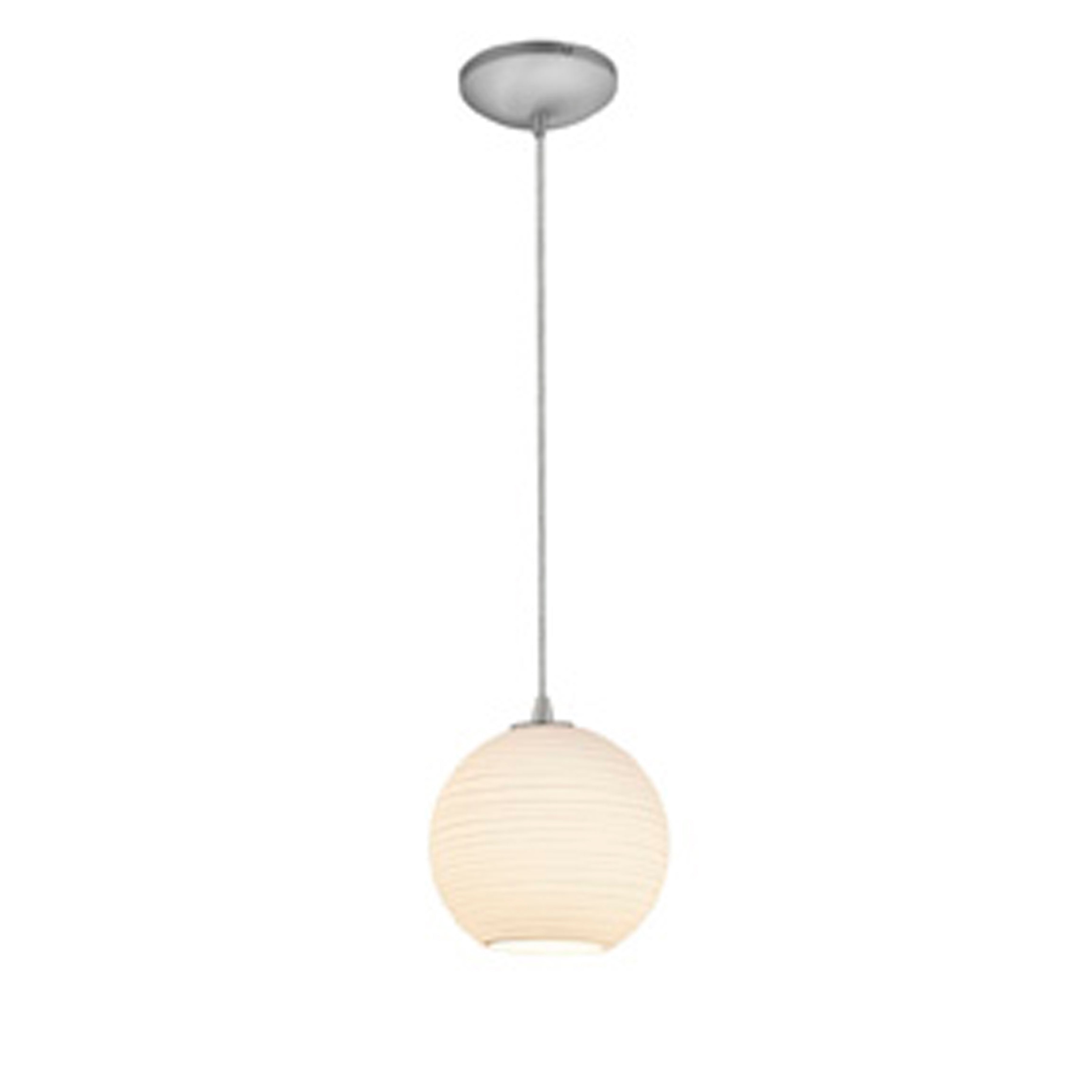 Japanese Lantern Pendant, Brushed Steel