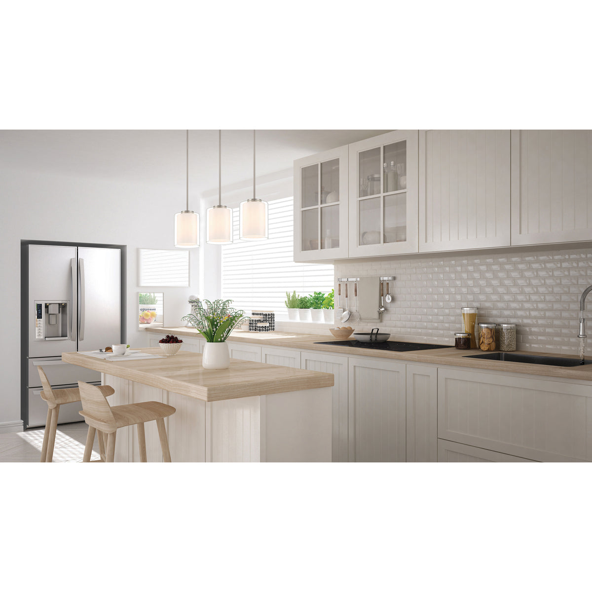 Access Lighting Seville LED Pendant, Brushed Steel, image 3