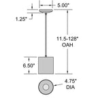 Access Lighting Pilson Pendant (29000-MWH-C), image 2