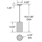 Access Lighting Pilson LED Pendant (29002LEDDLP-SAT-C), image 2