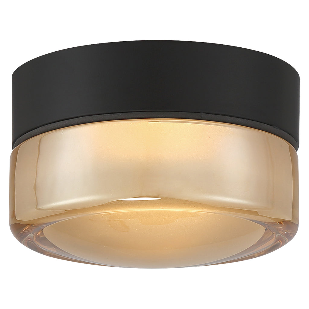 Masso LED Flush Mount, Amber Glass