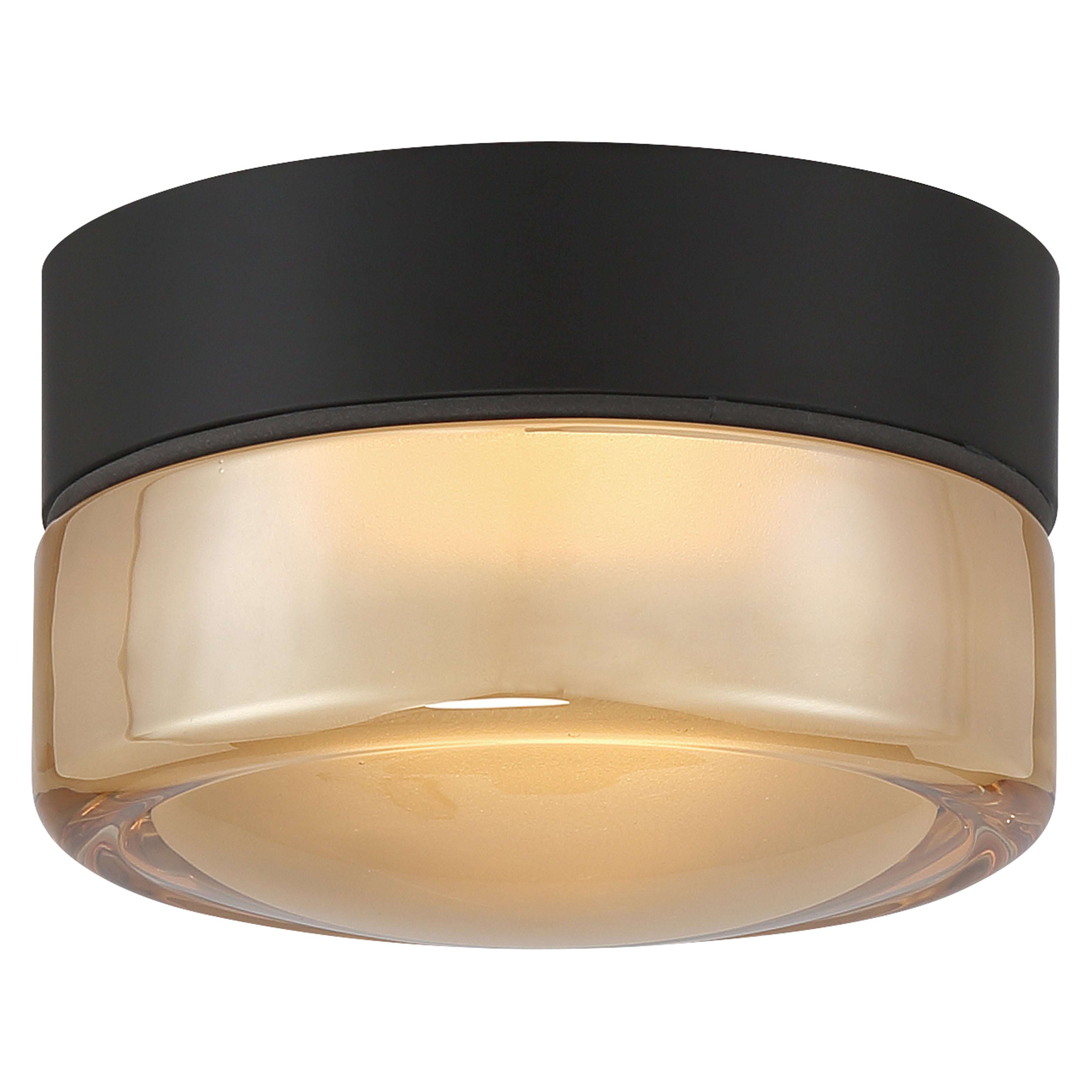 Masso LED Flush Mount, Amber Glass