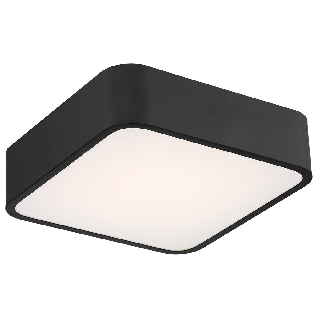 Granada LED Flush Mount, Black / 12"