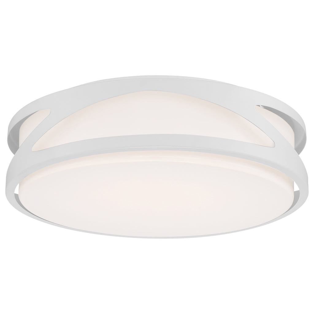 Lucia LED Flush Mount, White / 13.75"