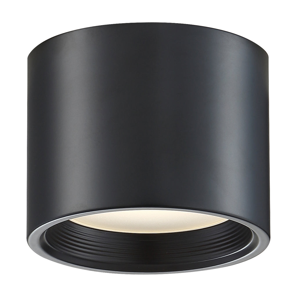 Reel Dual Voltage LED Flush Mount, Black / 5.25"