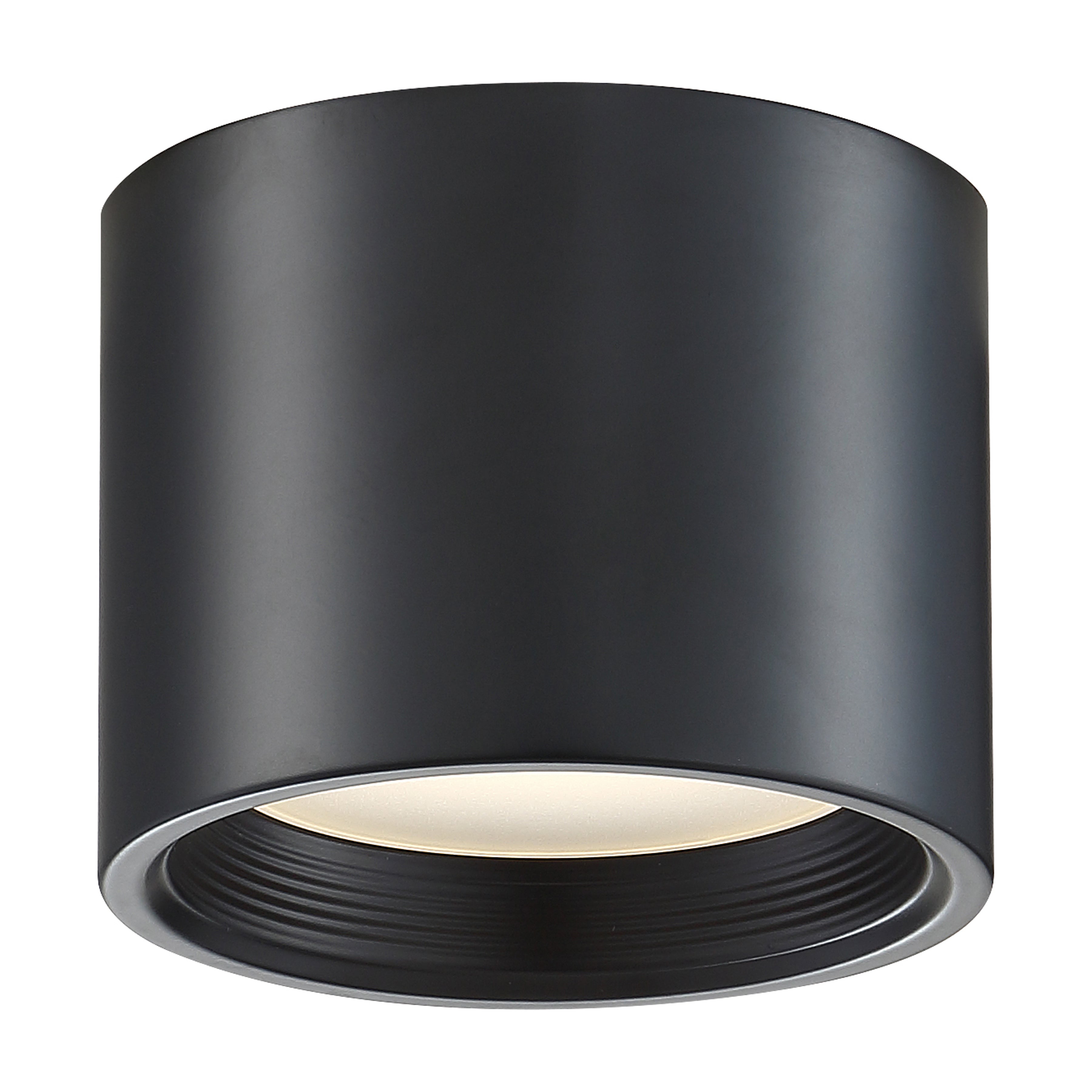 Reel Dual Voltage LED Flush Mount, Black / 5.25"
