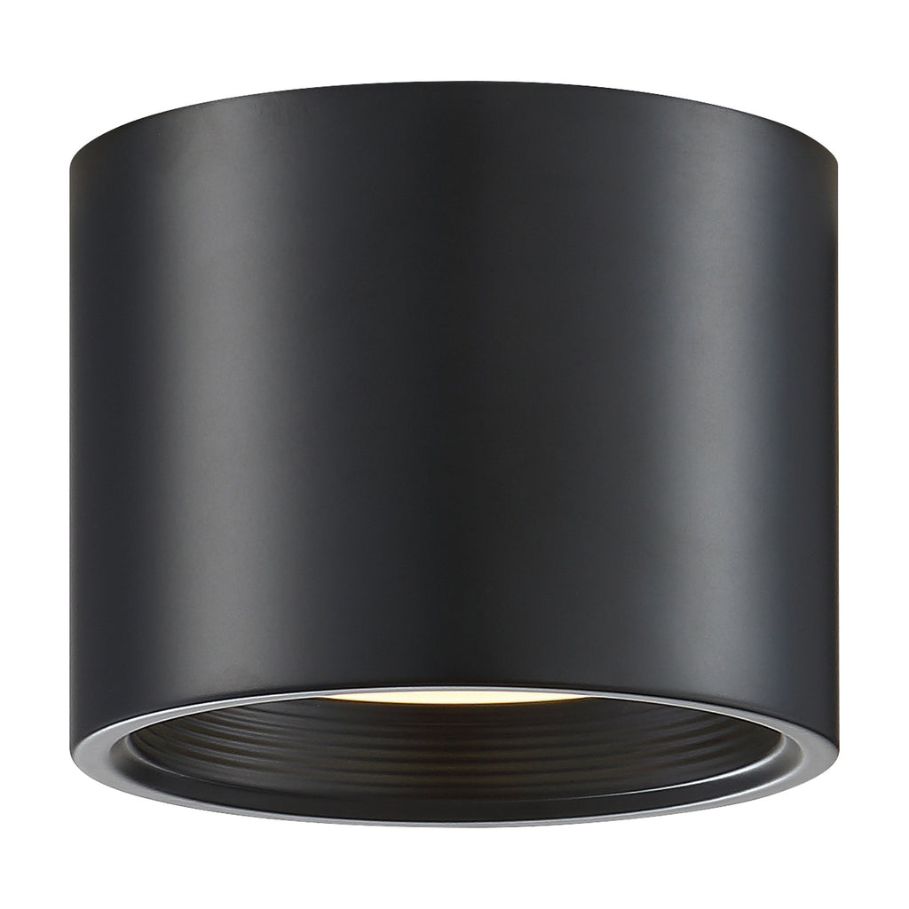 Reel Dual Voltage LED Flush Mount, Black / 5.25"