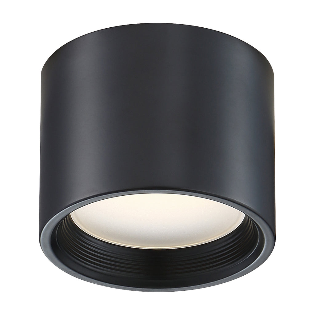 Reel Dual Voltage LED Flush Mount, Black / 5.25"