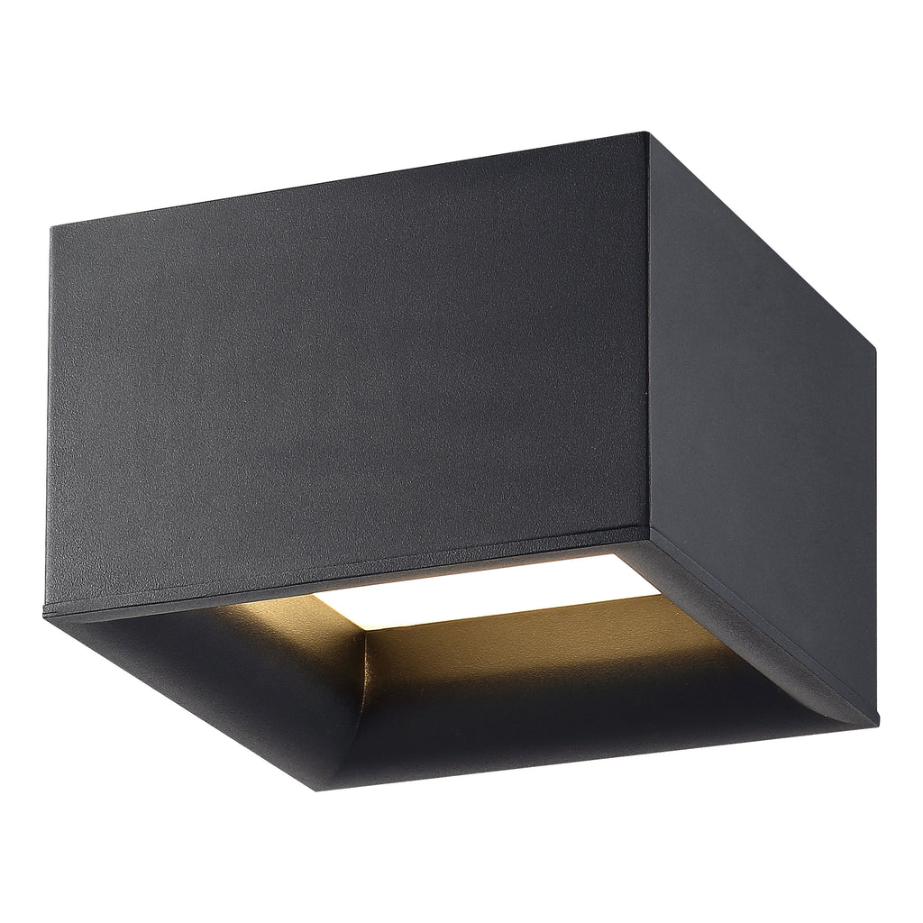 Bloc Dual Voltage LED Flush Mount, Black