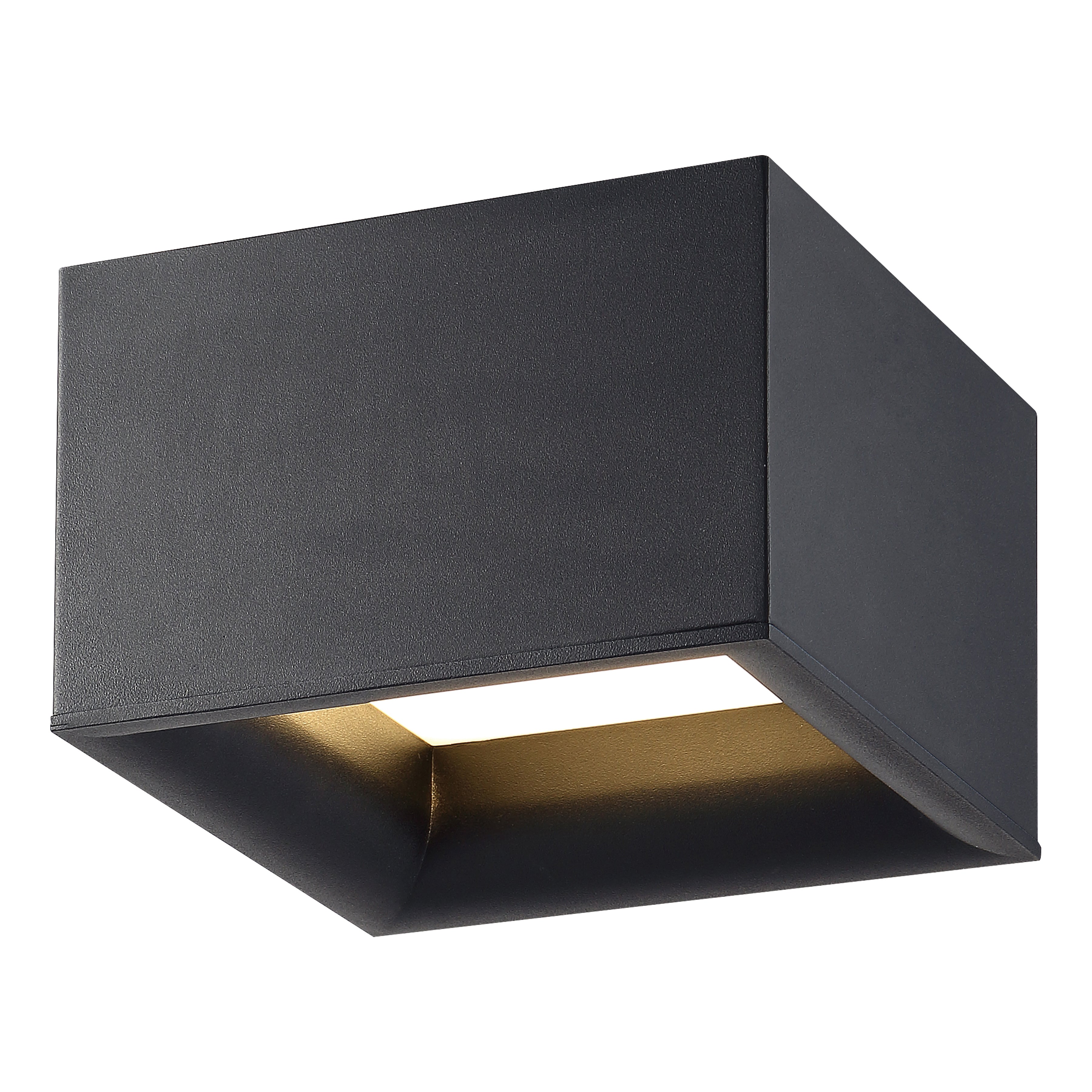 Bloc Dual Voltage LED Flush Mount, Black