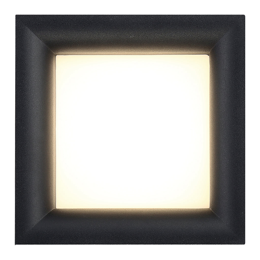 Bloc Dual Voltage LED Flush Mount, Black