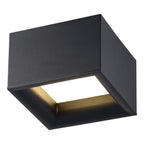 Bloc Dual Voltage LED Flush Mount, Black