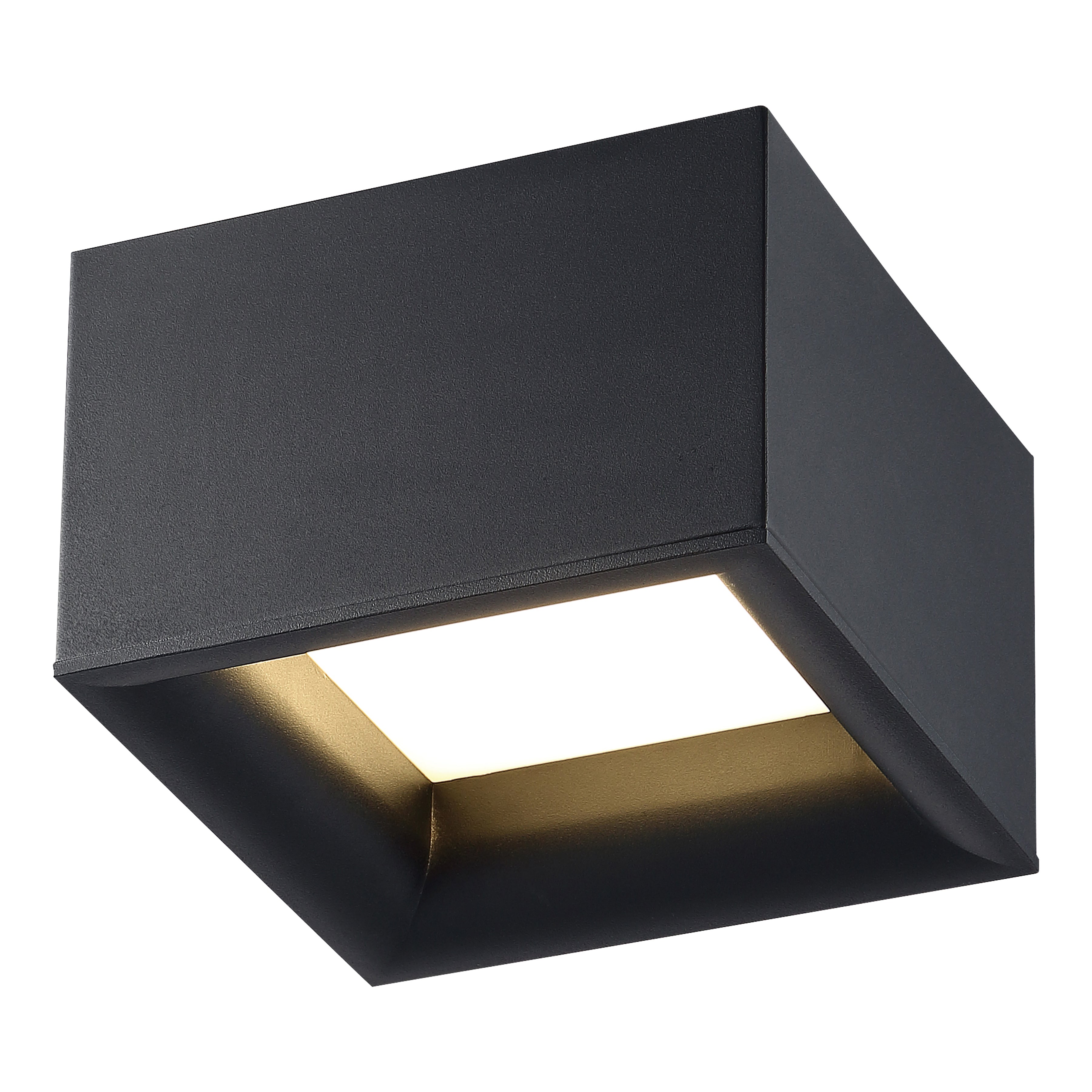 Bloc Dual Voltage LED Flush Mount, Black