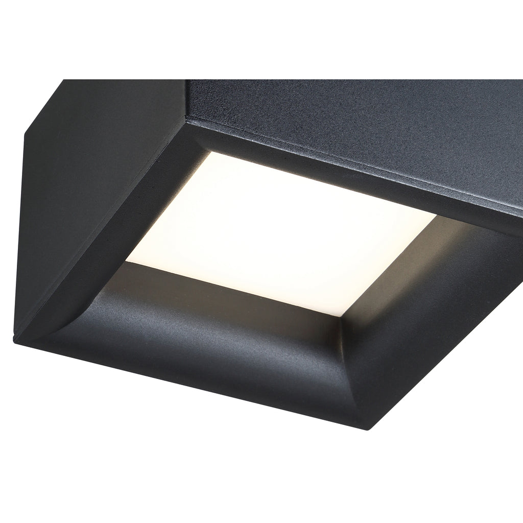 Bloc Dual Voltage LED Flush Mount, Black