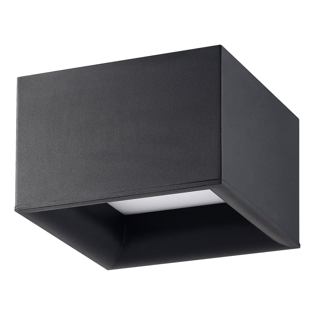 Bloc Dual Voltage LED Flush Mount, Black