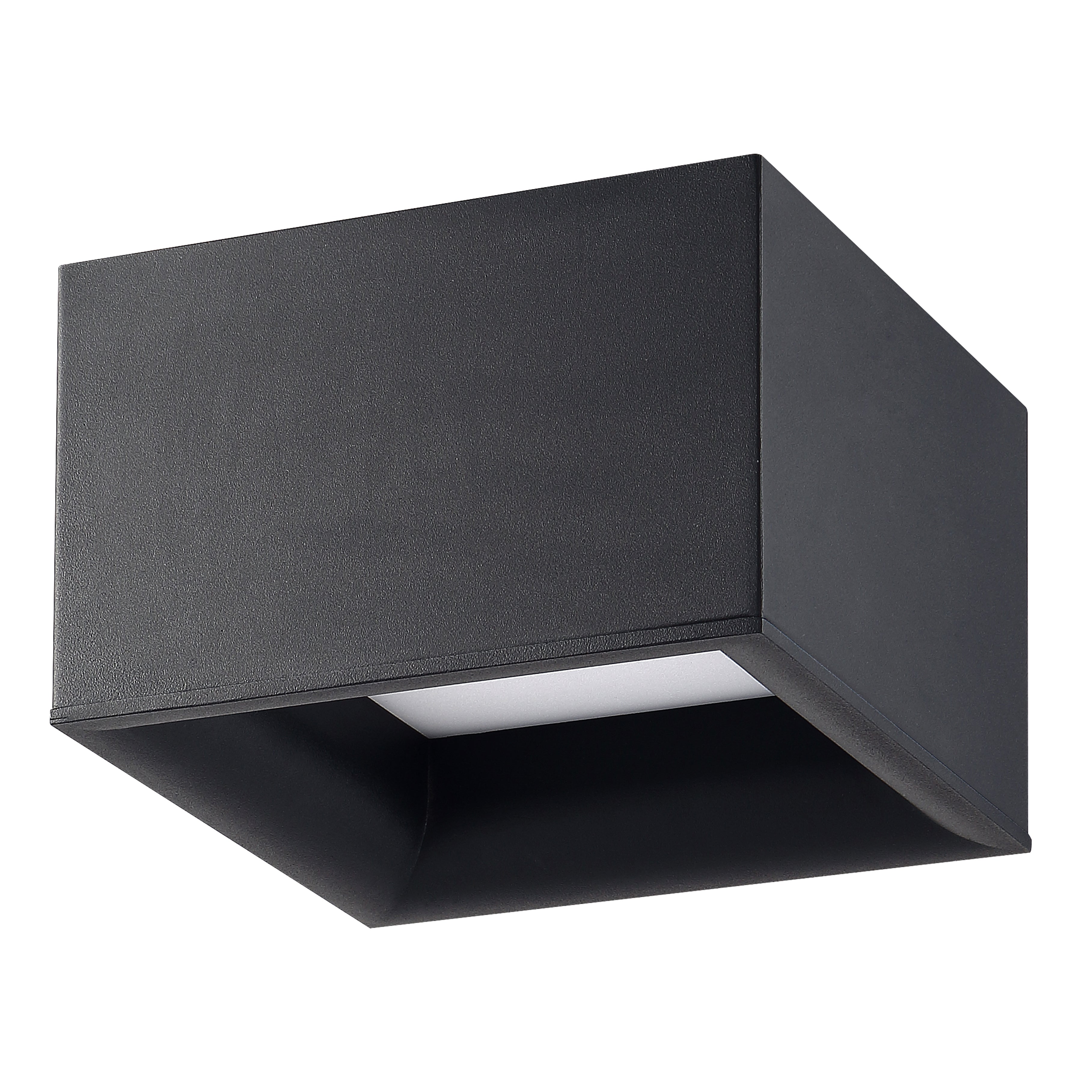 Bloc Dual Voltage LED Flush Mount, Black