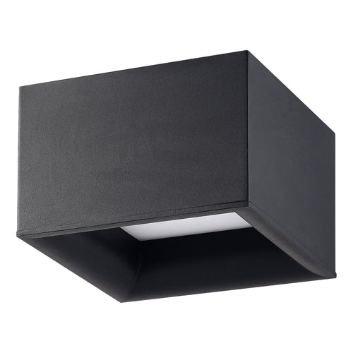 Bloc Dual Voltage LED Flush Mount, Black