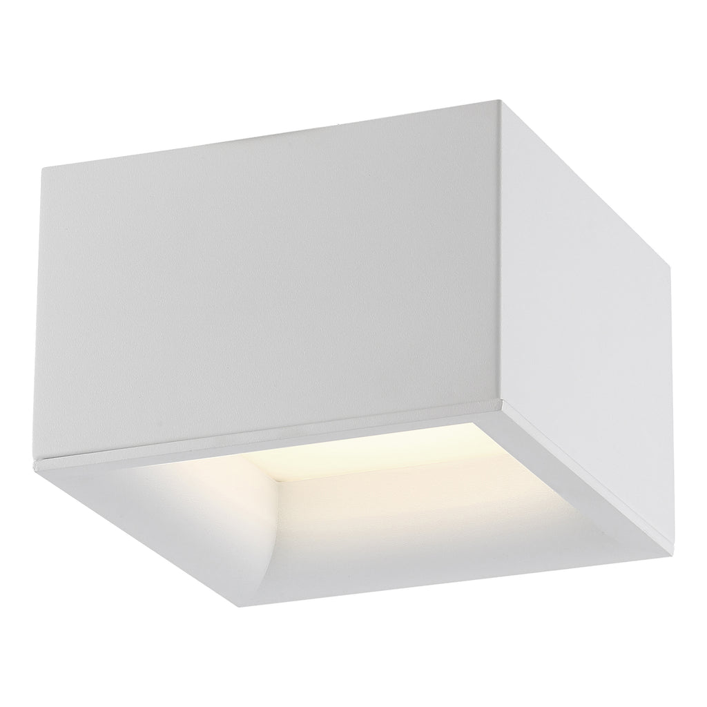 Bloc Dual Voltage LED Flush Mount, White