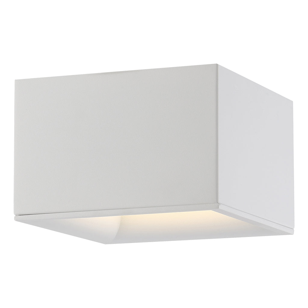 Bloc Dual Voltage LED Flush Mount, White