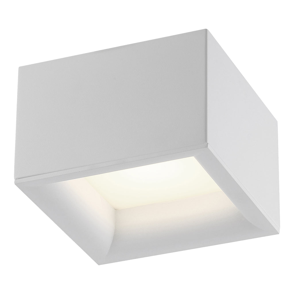 Bloc Dual Voltage LED Flush Mount, White