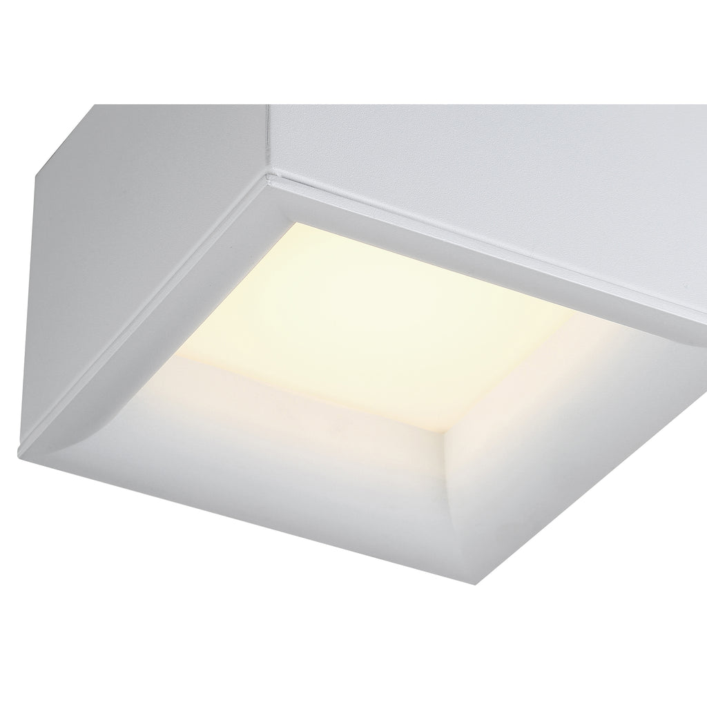 Bloc Dual Voltage LED Flush Mount, White