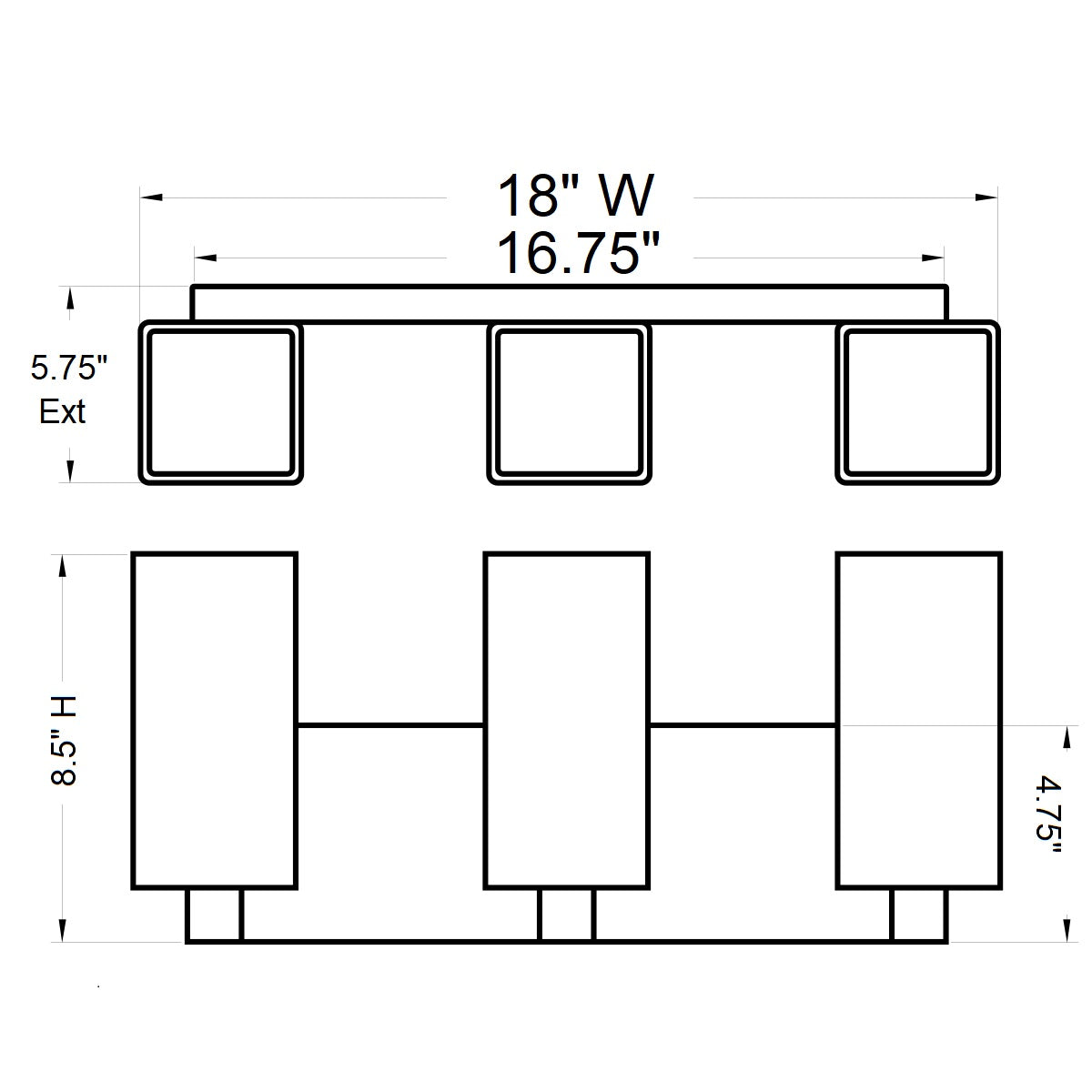 Access Lighting Archi 3 Light LED Vanity, image 3