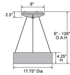 Access Lighting Radiant Dual Voltage LED Pendant, Gray, image 5