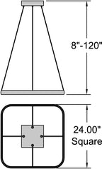 Access Lighting Ravello Dual Voltage LED Pendant, Satin / 24", image 7