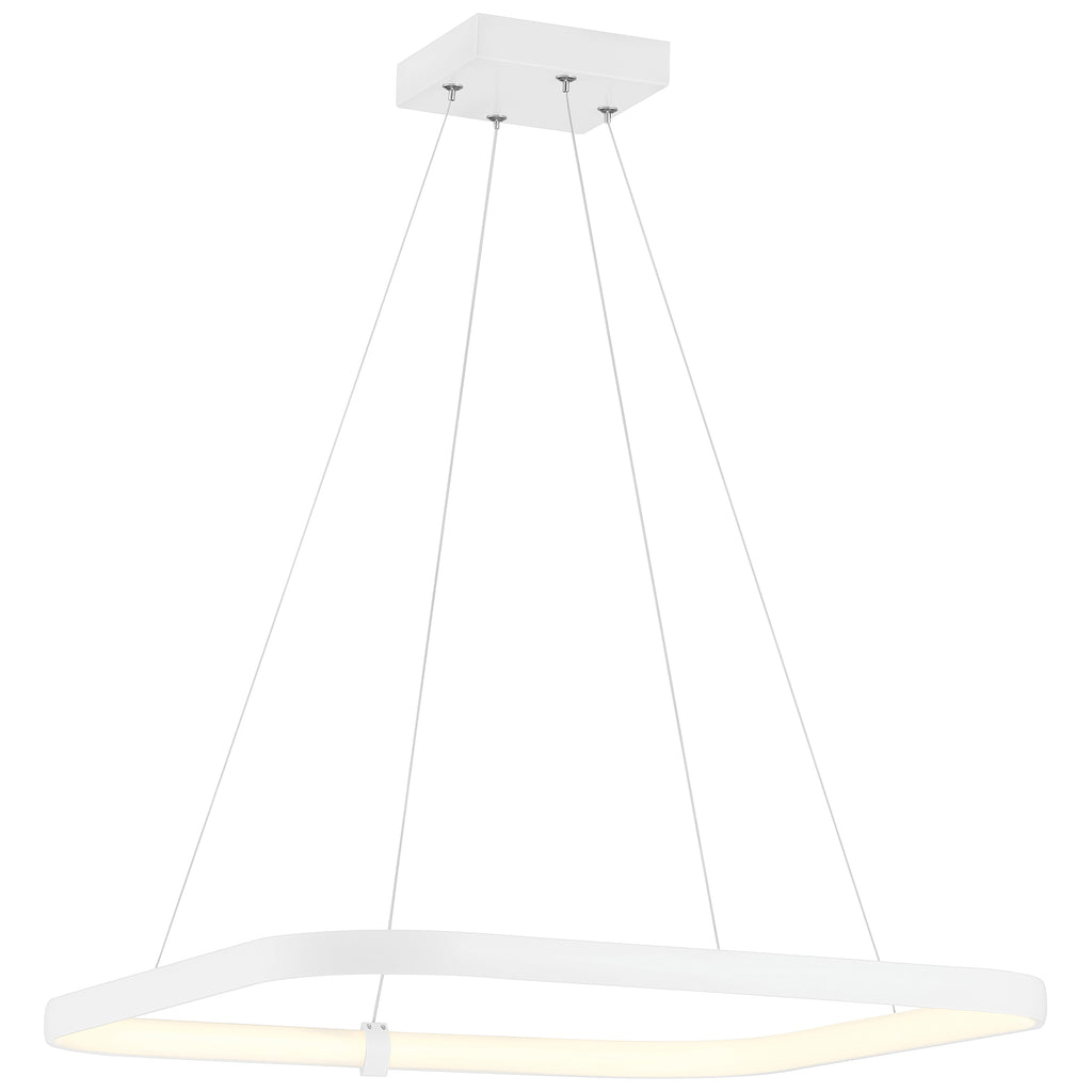 Ravello Dual Voltage LED Pendant, Matte White / 24"